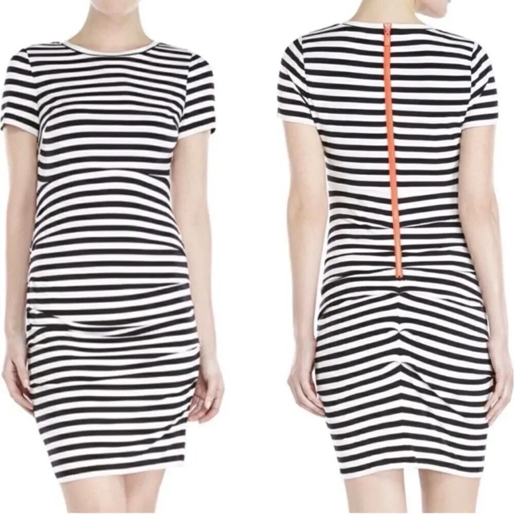 Vince Camuto Multicolor Striped Short Sleeve Bodycon Womens Dress Size 6